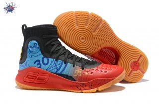 Meilleures Under Armour Curry 4 Cny "Chinese New Year" Rouge Noir Bleu Jaune