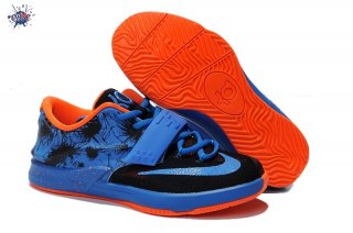 Meilleures Nike KD 7 Noir Bleu Orange Enfant