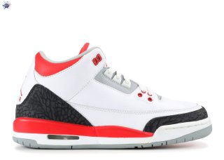 Meilleures Air Jordan 3 Retro (Gs) Blanc Rouge (834014-161)