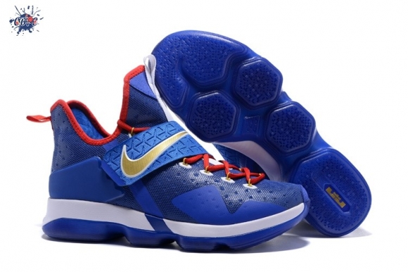 Meilleures Nike Lebron XIV 14 Bleu Rouge Or