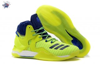 Meilleures Adidas Derrick Rose 7 Foncé Bleu Fluorescent Vert
