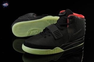 Meilleures Nike Air Yeezy 2 Noir Fluorescent Vert