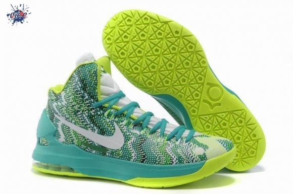 Meilleures Nike KD 5 Vert Blanc Fluorescent Vert